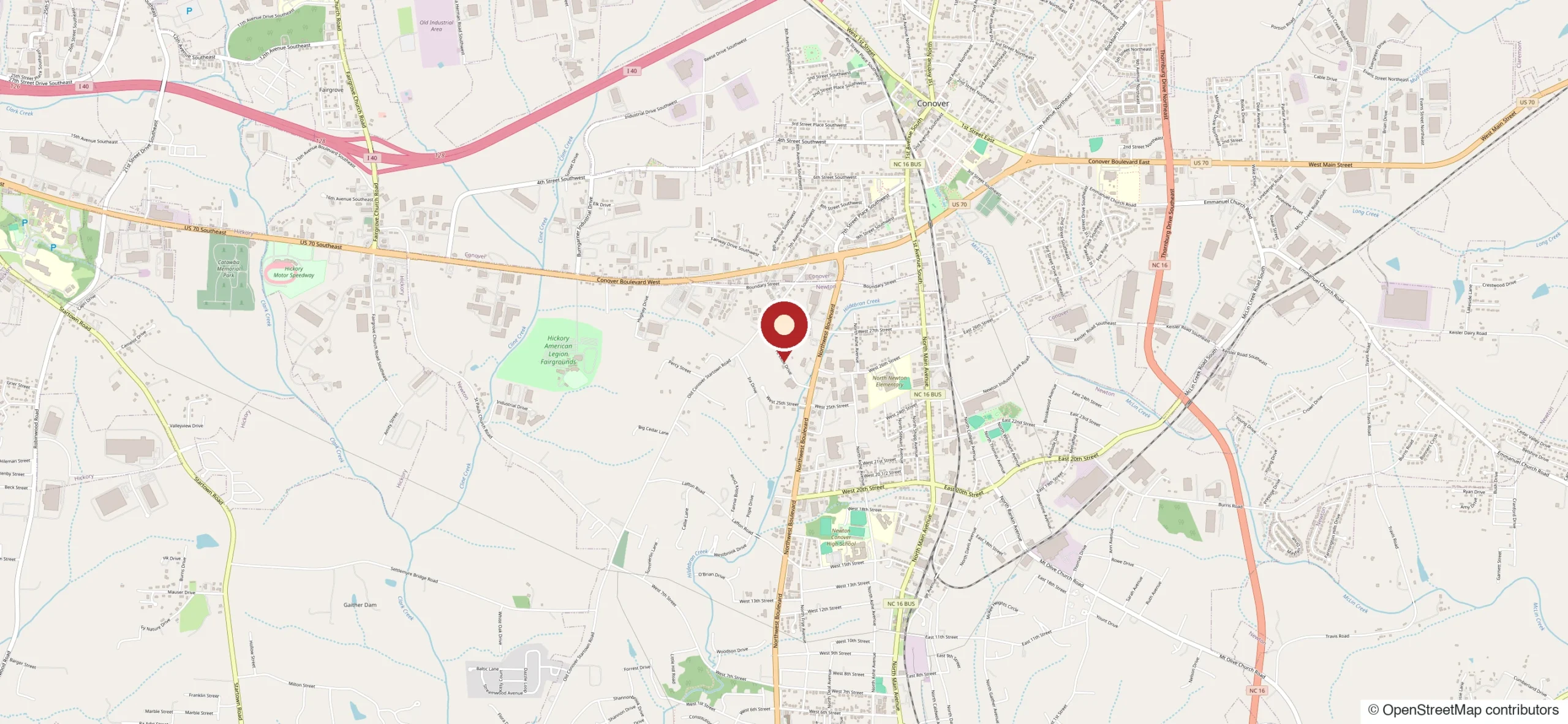 Map showing Flatspot Decking Services location at 749 AC Little Dr, Newton, NC