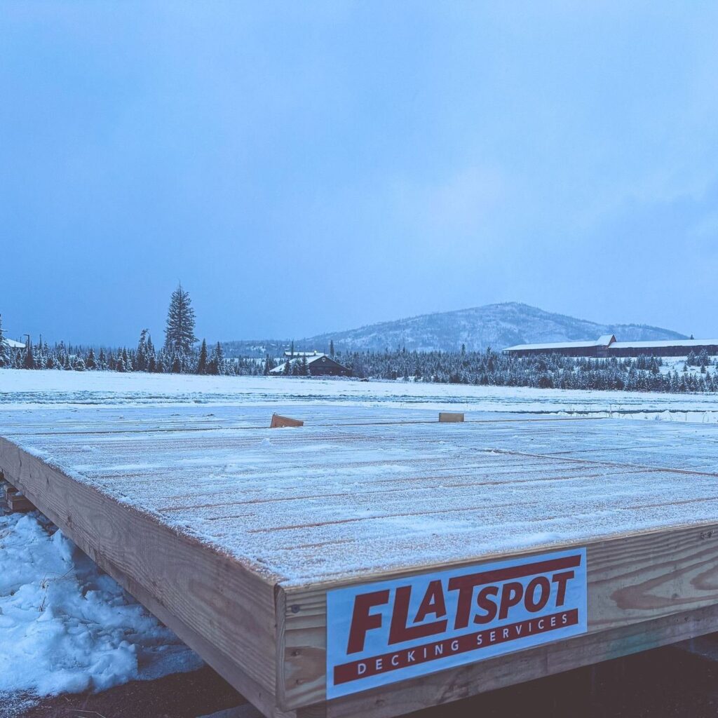 Snow Mountain Ranch modular deck, winter installation
